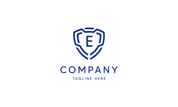 Shield Logo Blue Tech Modern IT