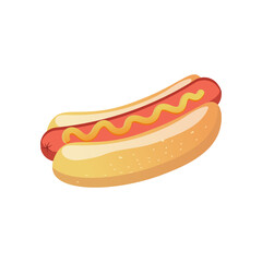 vector hot dog on white isolated background