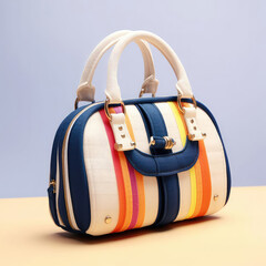 Fashionable colorful bag on a white background