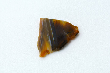 Agate stone, gemstone precious mineral, protection amulet. white background