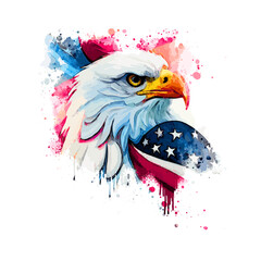 Obraz premium Photo Eagle Design with American Flag