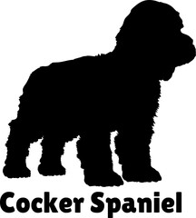Cocker Spaniel Dog puppies silhouette. Baby dog silhouette. Puppy