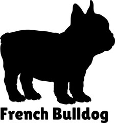 French Bulldog Dog puppies silhouette. Baby dog silhouette. Puppy