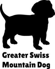 Greater Swiss Mountain Dog Dog puppies silhouette. Baby dog silhouette. Puppy