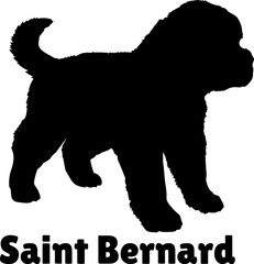  Saint Bernard Dog puppies silhouette. Baby dog silhouette. Puppy