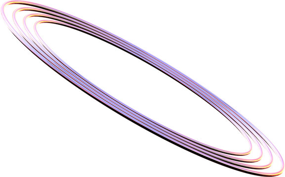 3D abstract metal chrome element in a surreal style with a transparent background