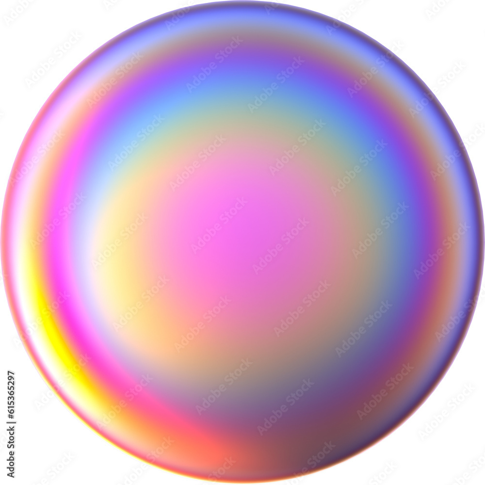 Wall mural 3d abstract rainbow circle in a surreal style with a transparent background