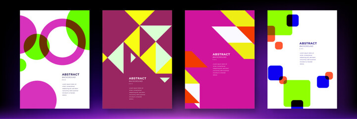 Vector poster colorful colourful background design template with abstract geometric
