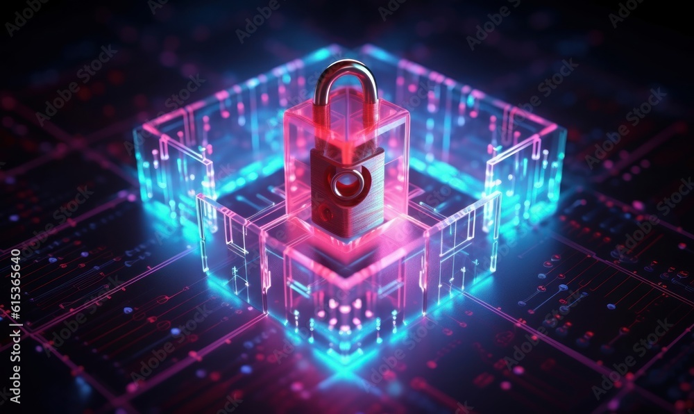 Poster cyber security networks, data protection, user privacy encryption, personal information security. ge