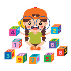 Kid Playing With Building Blocks