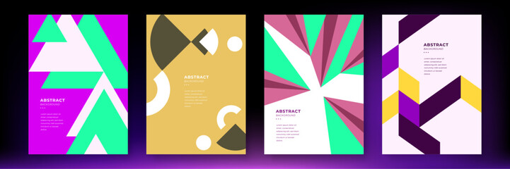 Vector colorful colourful geometric background poster template