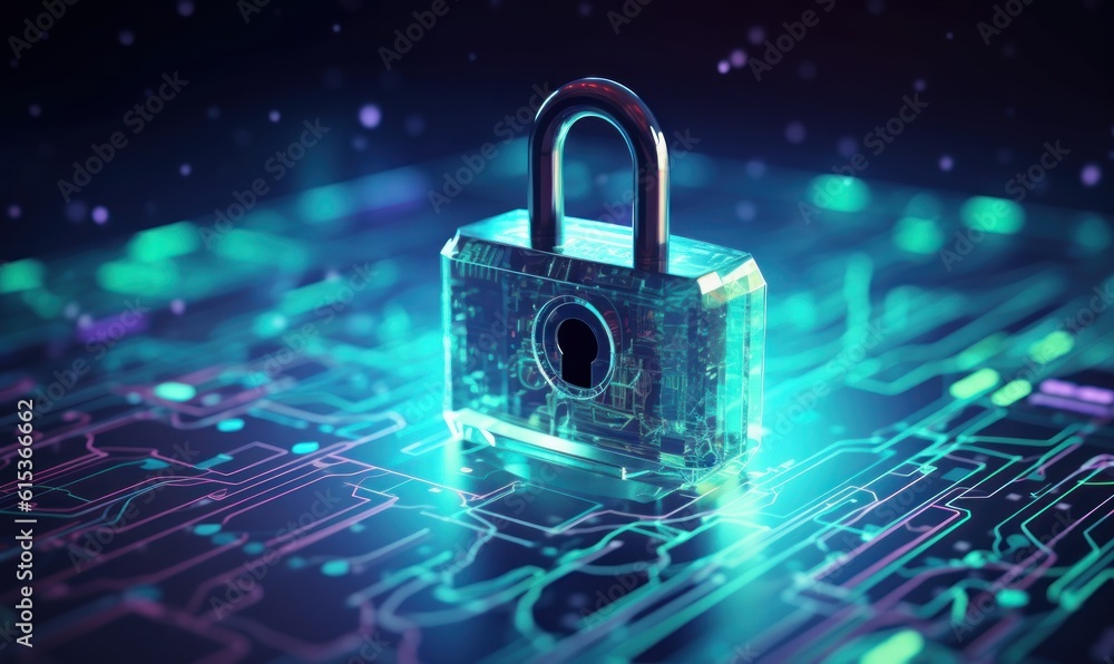 Poster cyber security networks, data protection, user privacy encryption, personal information security. ge