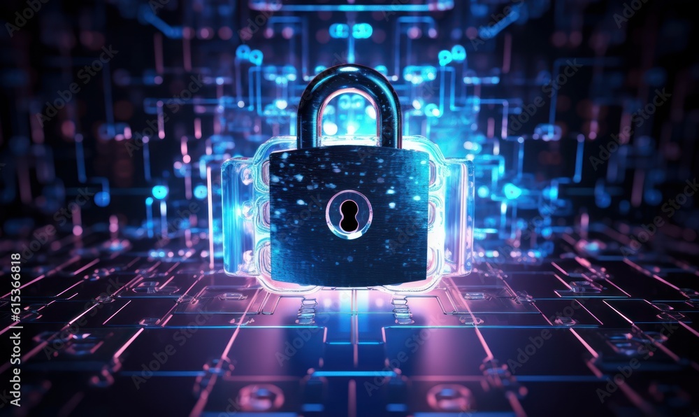 Poster cyber security networks, data protection, user privacy encryption, personal information security. ge
