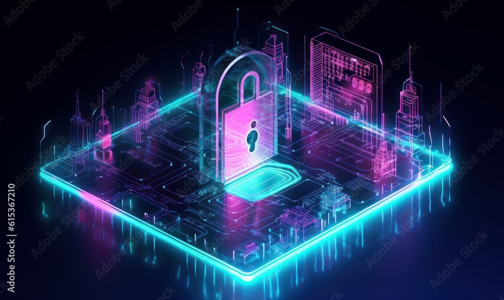 Poster cyber security networks, data protection, user privacy encryption, personal information security. ge