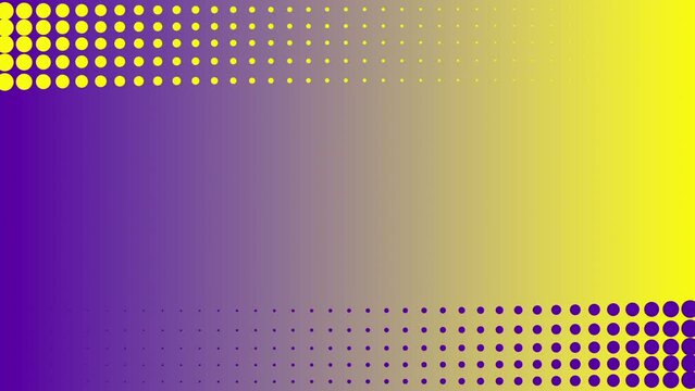 Dot or Halftone moving with a color purple yellow gradient background