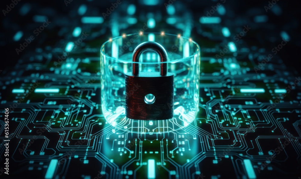 Poster cyber security networks, data protection, user privacy encryption, personal information security. ge
