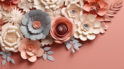 3d text floral background