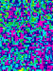 Futuristic colors pixel background, backdrop, cover, pattern. Pixel wallpaper. The concept of games background. Squares pattern background. Glitches mosaik style wallpaper no signal