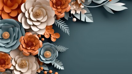 3d text floral background