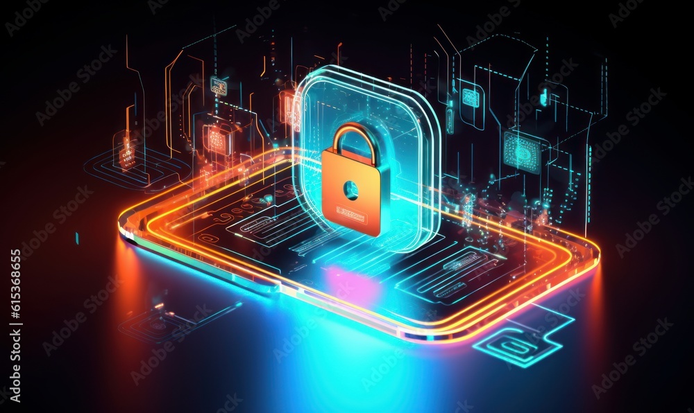 Poster cyber security networks, data protection, user privacy encryption, personal information security. ge