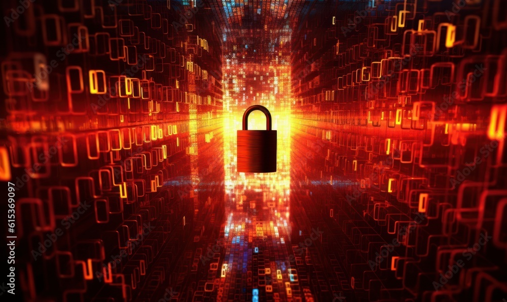 Poster cyber security networks, data protection, user privacy encryption, personal information security. ge