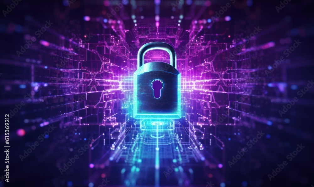 Poster cyber security networks, data protection, user privacy encryption, personal information security. ge