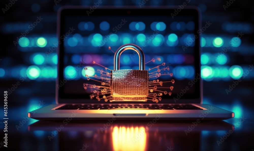 Poster cyber security networks, data protection, user privacy encryption, personal information security. ge