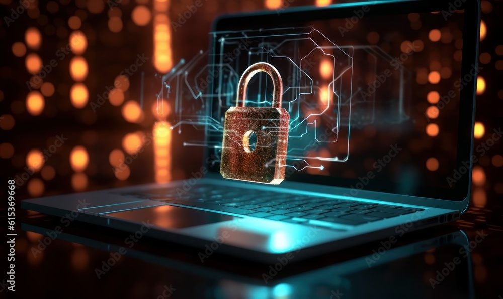 Poster cyber security networks, data protection, user privacy encryption, personal information security. ge