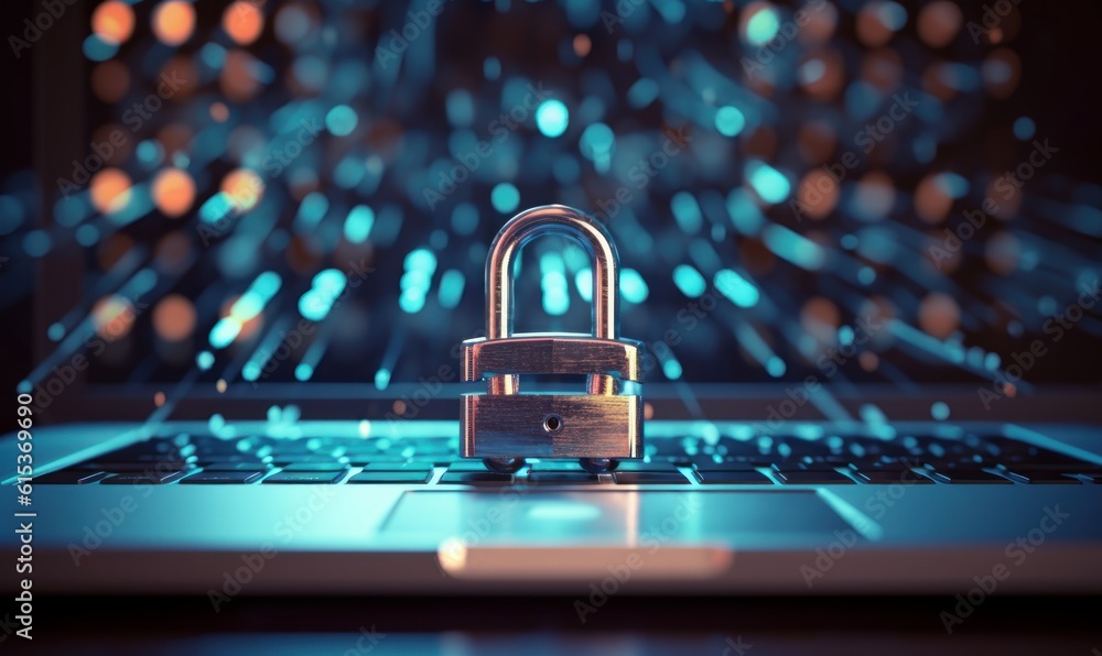 Poster cyber security networks, data protection, user privacy encryption, personal information security. ge