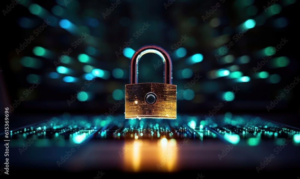 Poster cyber security networks, data protection, user privacy encryption, personal information security. ge