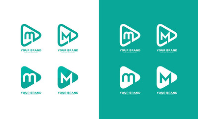 Play M logo, vector graphic design
