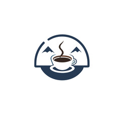 coffee cup icon.vector logo icon symbol of cup filled with coffee, a cup of coffee with hot smoke ,logo for coffee shop business