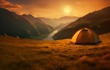 tent in the mountains