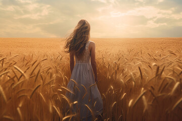 Fototapeta premium girl in field