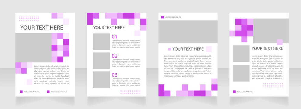 Conference schedule blank brochure layout design. Event program. Vertical poster template set with empty copy space for text. Premade corporate reports collection. Editable flyer paper pages