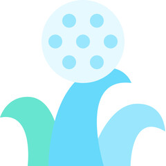golf on grass flat icon