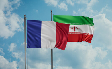 Iran and France flag