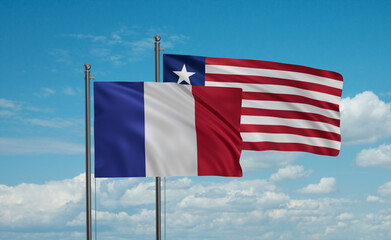 Liberia and France flag