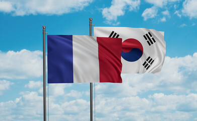 South Korea and France flag