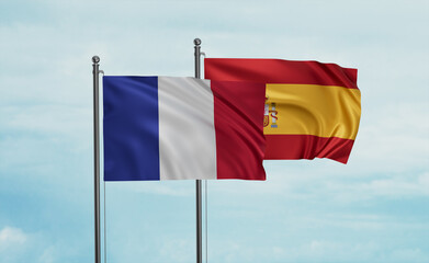 Spain and France flag