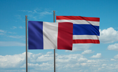 Thailand and France flag