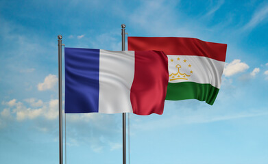 Tajikistan and France flag