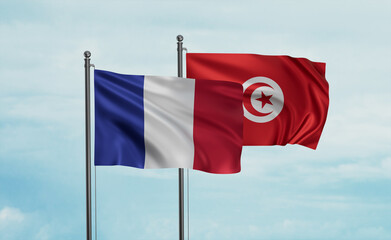Tunisia and France flag