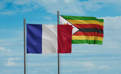 Zimbabwe and France flag