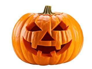 Halloween pumpkin isolated on transparent white background