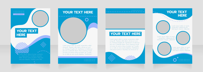 Navy info blank brochure layout design. Maritime trade. Vertical poster template set with empty copy space for text. Premade corporate reports collection. Editable flyer paper pages
