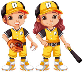 Baseball player cartoon character