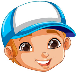 Boy wearing baseball hat head