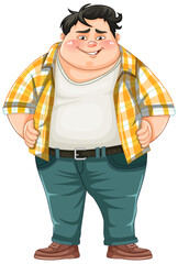 Fat male cartoon character