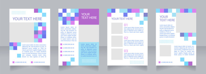 Pharmaceutical conference blank brochure layout design. Schedule, program. Vertical poster template set with empty copy space for text. Premade corporate reports collection. Editable flyer paper pages